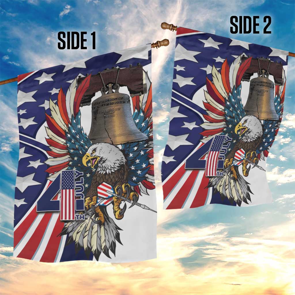 USA 4th Of July Garden Flag United State Eagle Liberty Bell