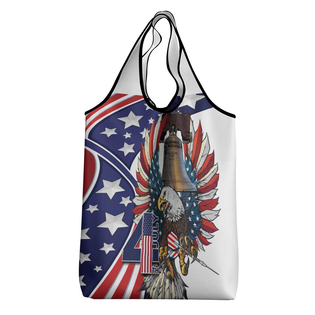 USA 4th Of July Grocery Bag United State Eagle Liberty Bell