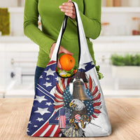 USA 4th Of July Grocery Bag United State Eagle Liberty Bell