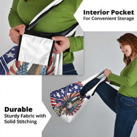 USA 4th Of July Grocery Bag United State Eagle Liberty Bell