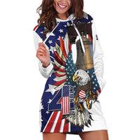 Personalized USA 4th Of July Hoodie Dress United State Eagle Liberty Bell