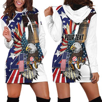 Personalized USA 4th Of July Hoodie Dress United State Eagle Liberty Bell