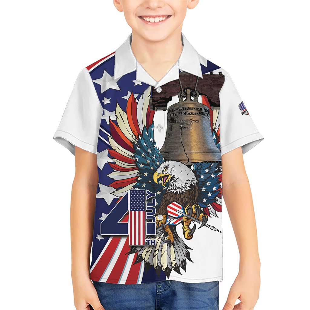 Personalized USA 4th Of July Kid Hawaiian Shirt United State Eagle Liberty Bell