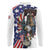 Personalized USA 4th Of July Long Sleeve Polo Shirt United State Eagle Liberty Bell