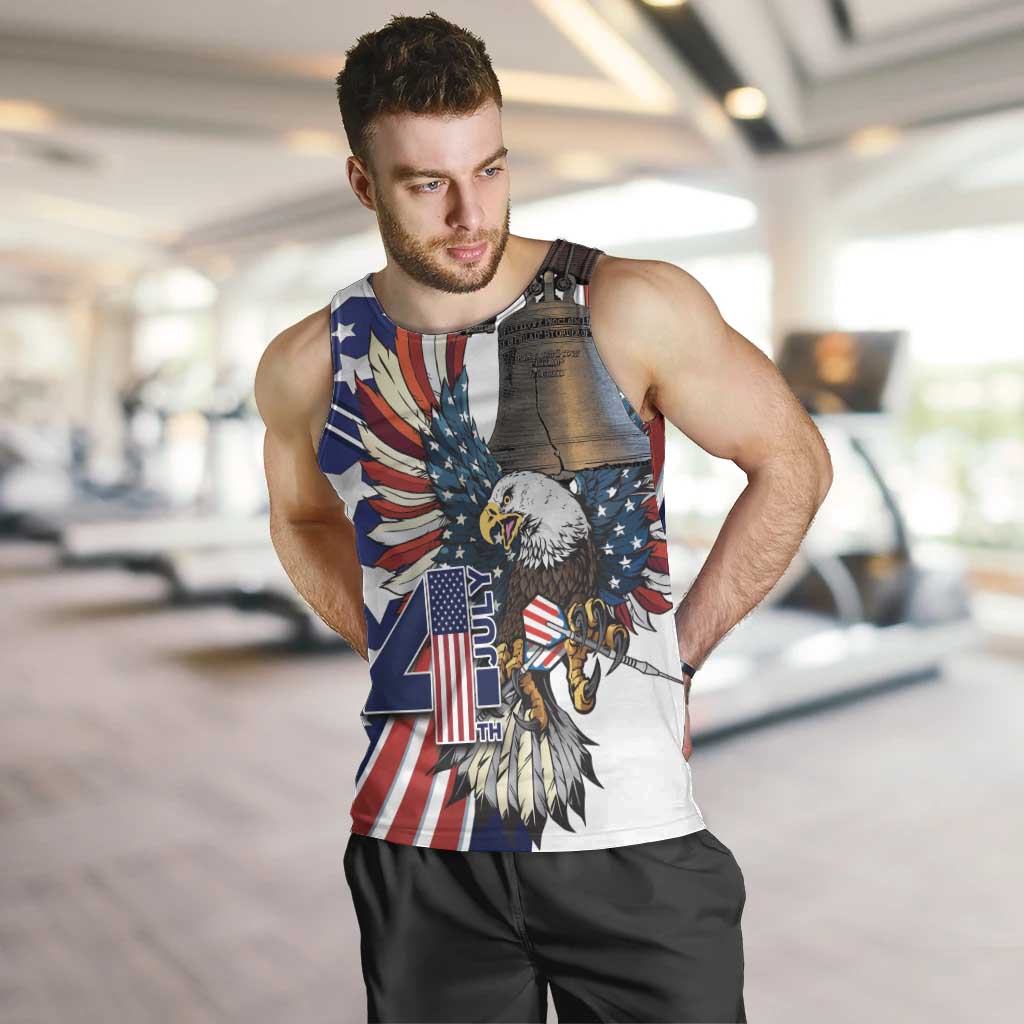 Personalized USA 4th Of July Men Tank Top United State Eagle Liberty Bell