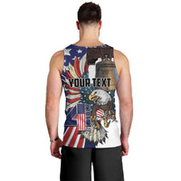Personalized USA 4th Of July Men Tank Top United State Eagle Liberty Bell
