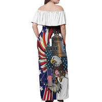 Personalized USA 4th Of July Off Shoulder Maxi Dress United State Eagle Liberty Bell