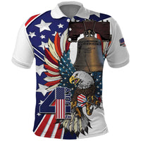 Personalized USA 4th Of July Polo Shirt United State Eagle Liberty Bell