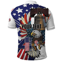 Personalized USA 4th Of July Polo Shirt United State Eagle Liberty Bell