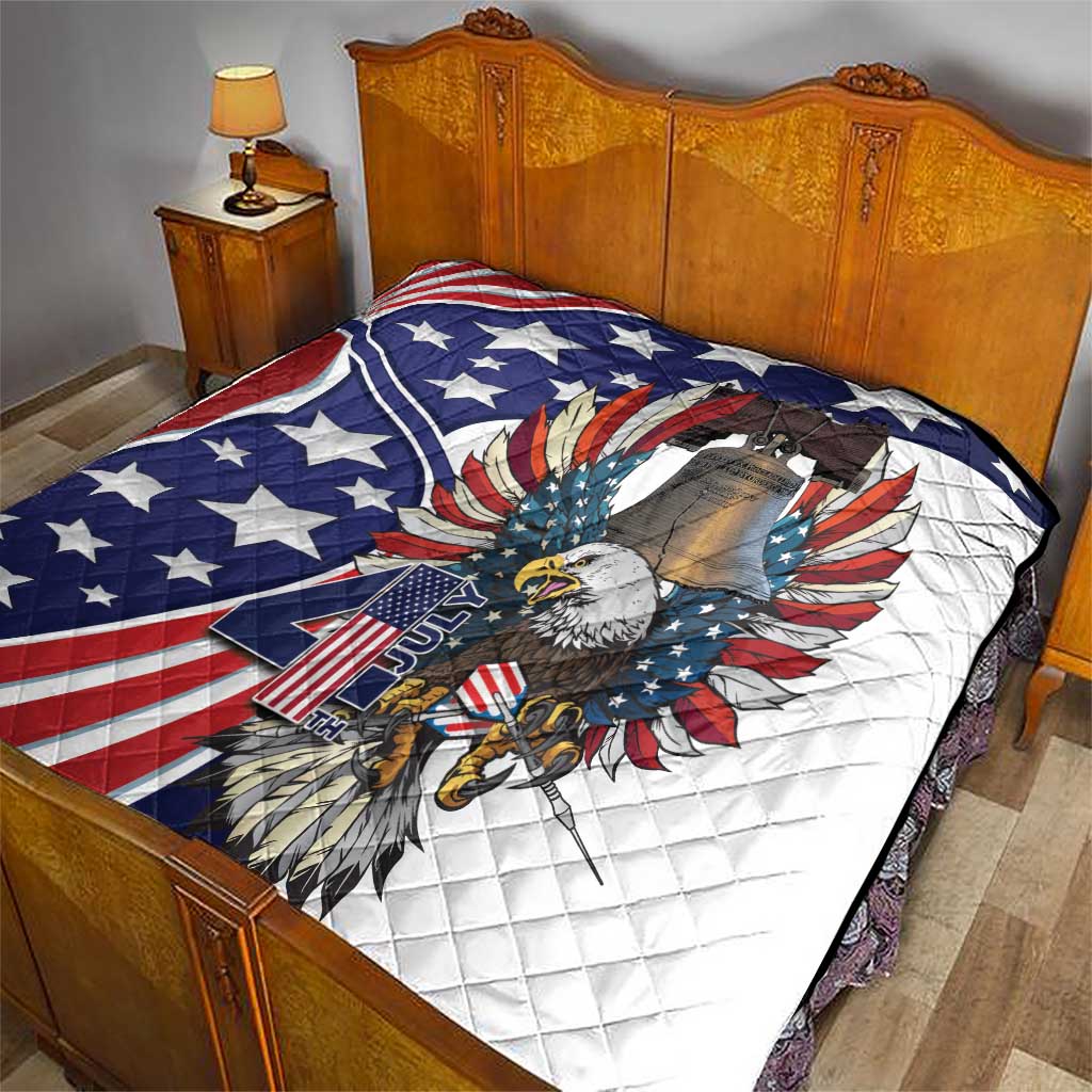 USA 4th Of July Quilt United State Eagle Liberty Bell