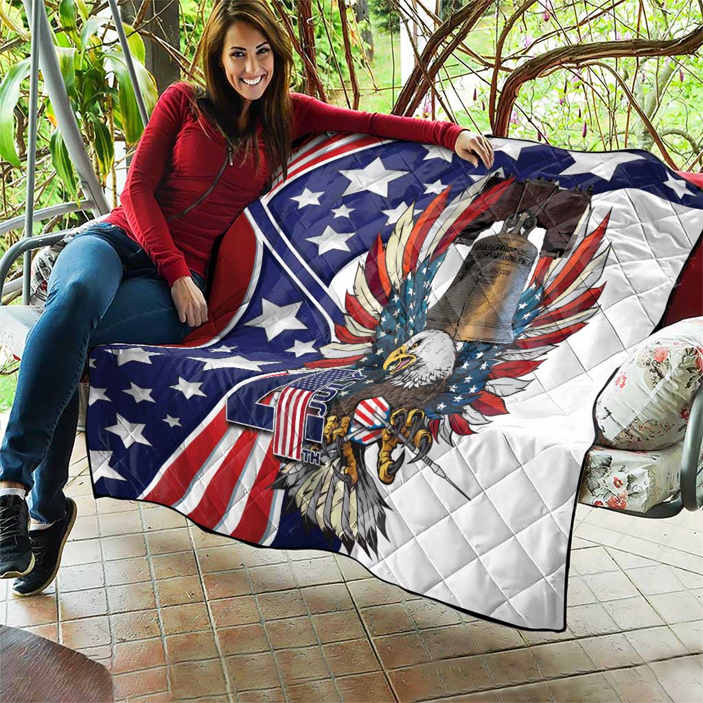 USA 4th Of July Quilt United State Eagle Liberty Bell