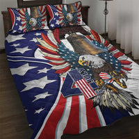 USA 4th Of July Quilt Bed Set United State Eagle Liberty Bell