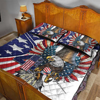USA 4th Of July Quilt Bed Set United State Eagle Liberty Bell