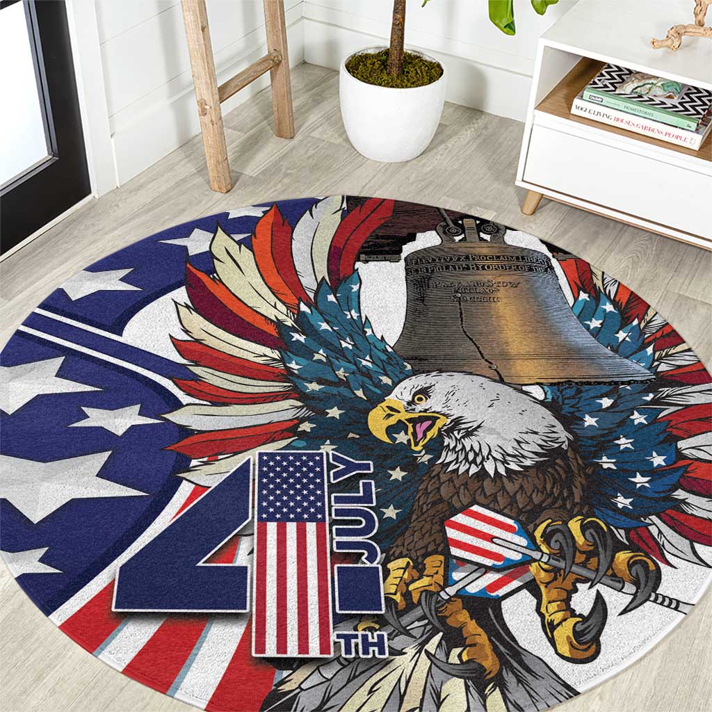 USA 4th Of July Round Carpet United State Eagle Liberty Bell