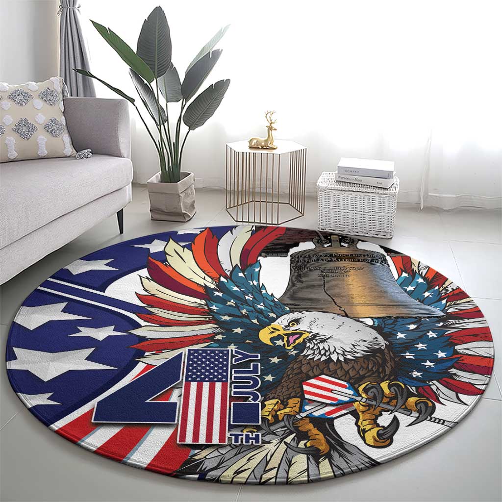 USA 4th Of July Round Carpet United State Eagle Liberty Bell