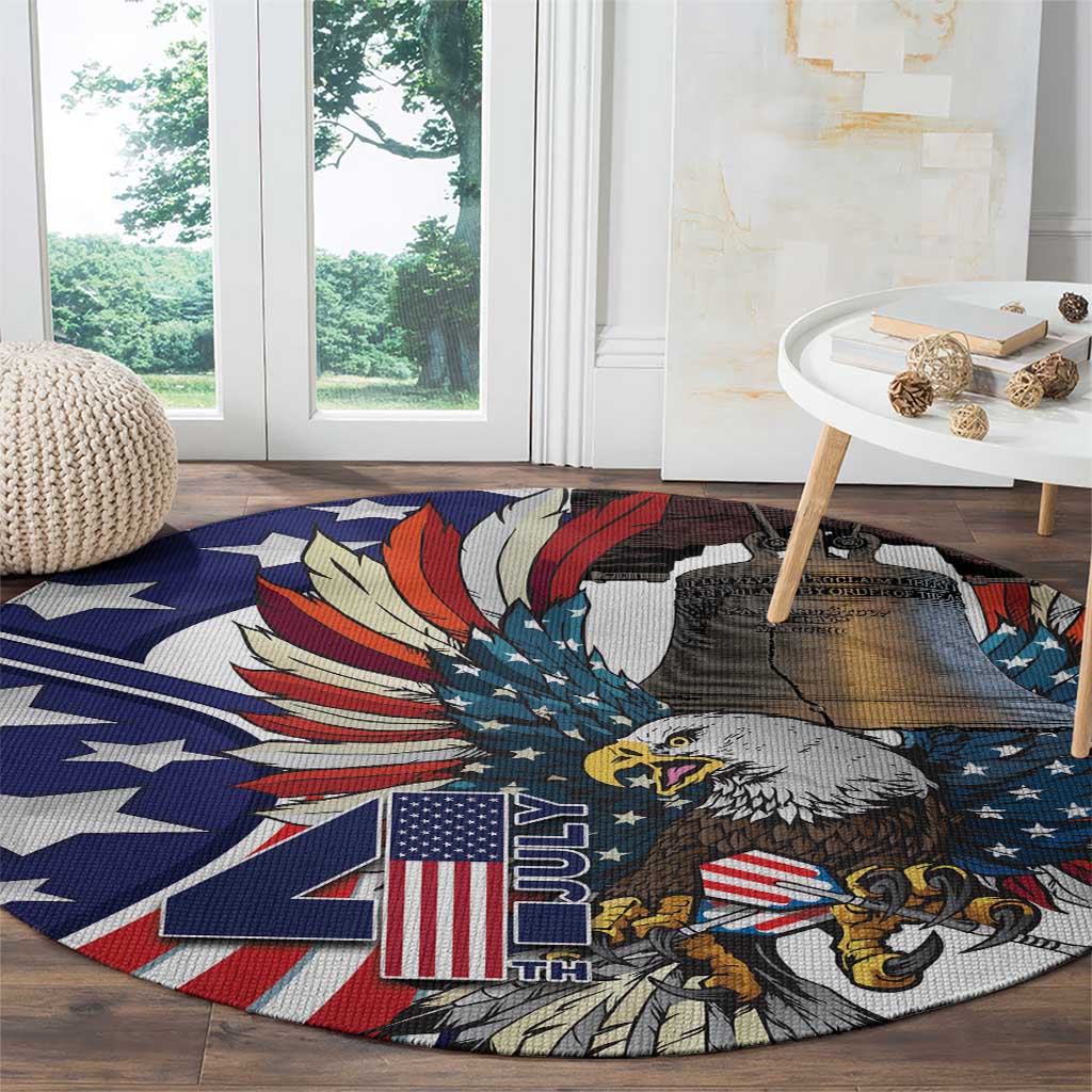 USA 4th Of July Round Carpet United State Eagle Liberty Bell