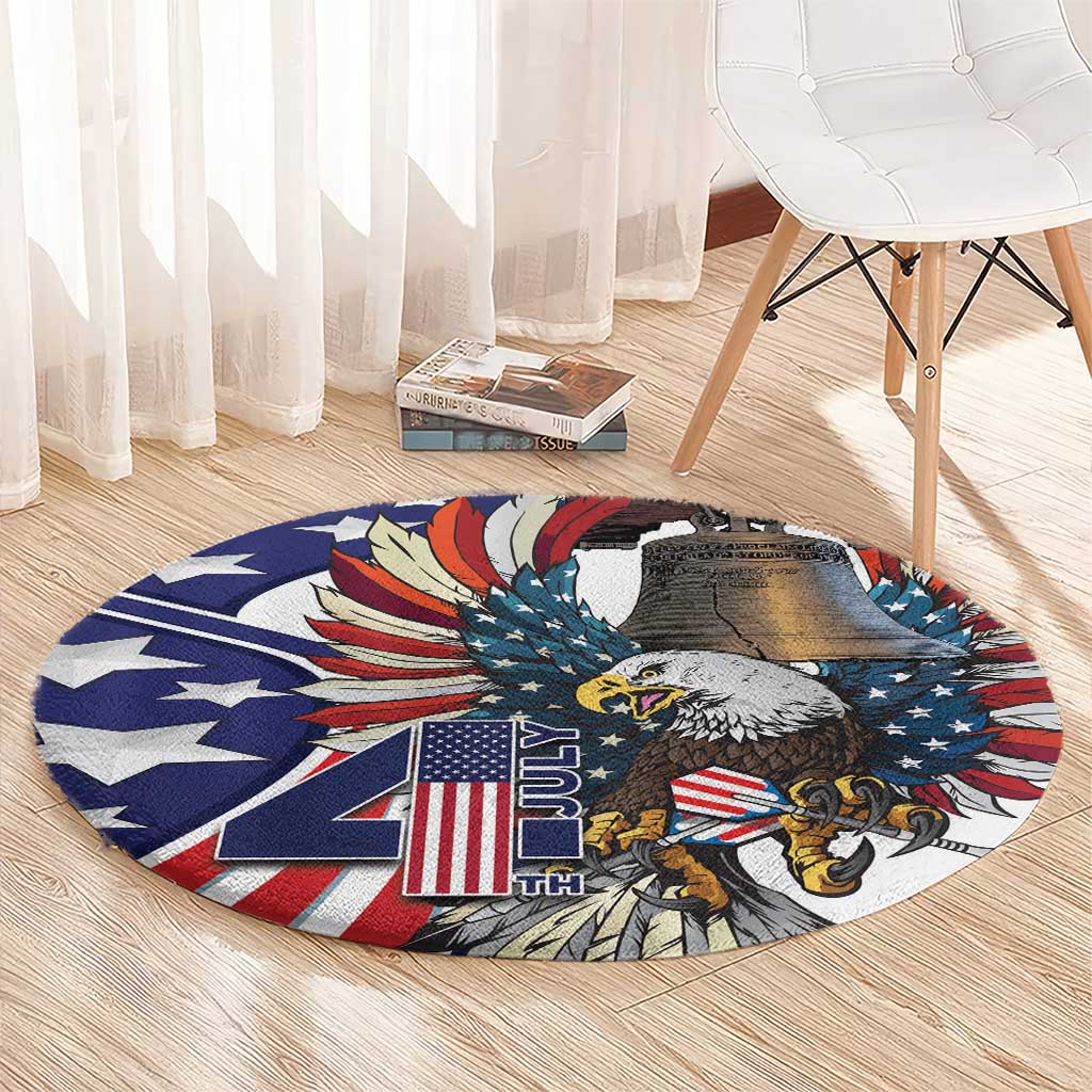 USA 4th Of July Round Carpet United State Eagle Liberty Bell