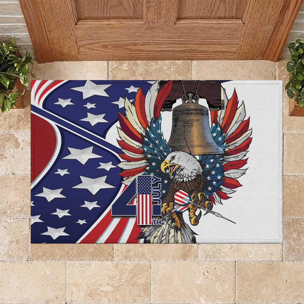 USA 4th Of July Rubber Doormat United State Eagle Liberty Bell