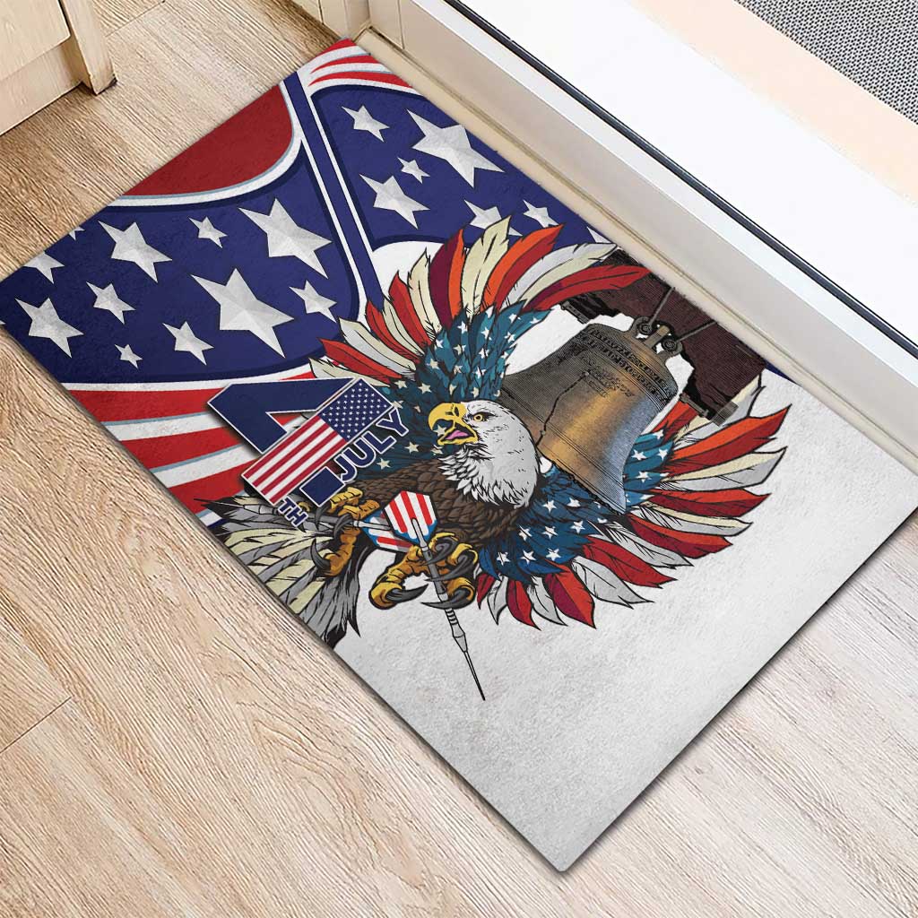 USA 4th Of July Rubber Doormat United State Eagle Liberty Bell