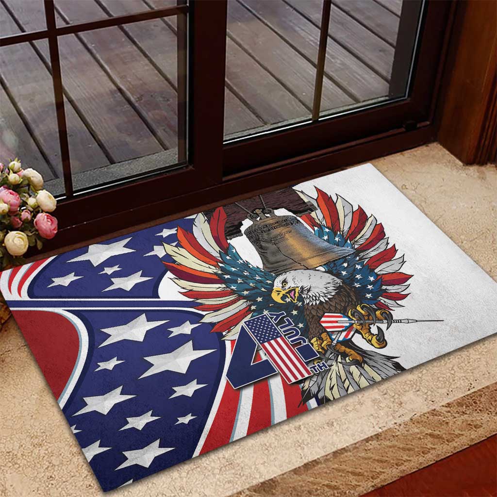 USA 4th Of July Rubber Doormat United State Eagle Liberty Bell