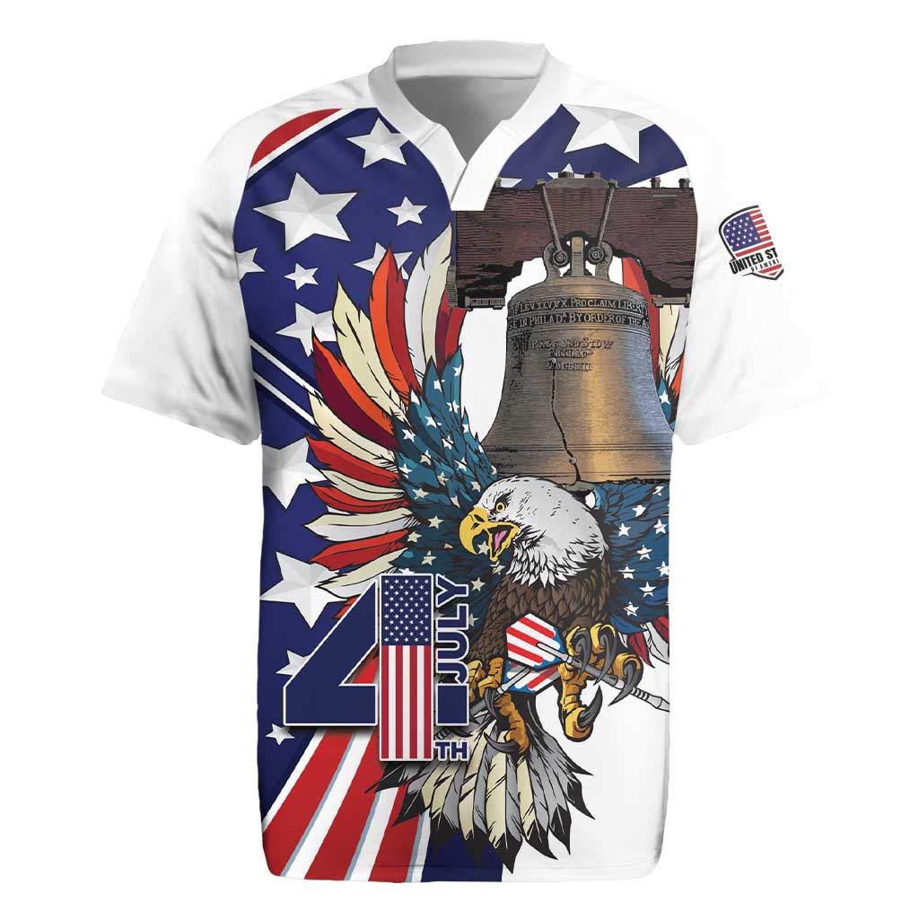 Personalized USA 4th Of July Rugby Jersey United State Eagle Liberty Bell