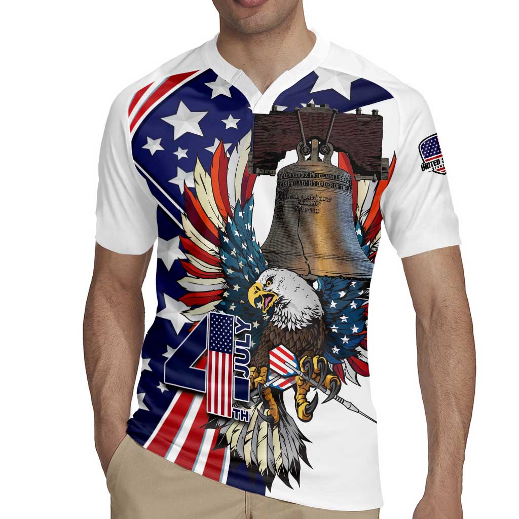 Personalized USA 4th Of July Rugby Jersey United State Eagle Liberty Bell