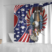 USA 4th Of July Shower Curtain United State Eagle Liberty Bell