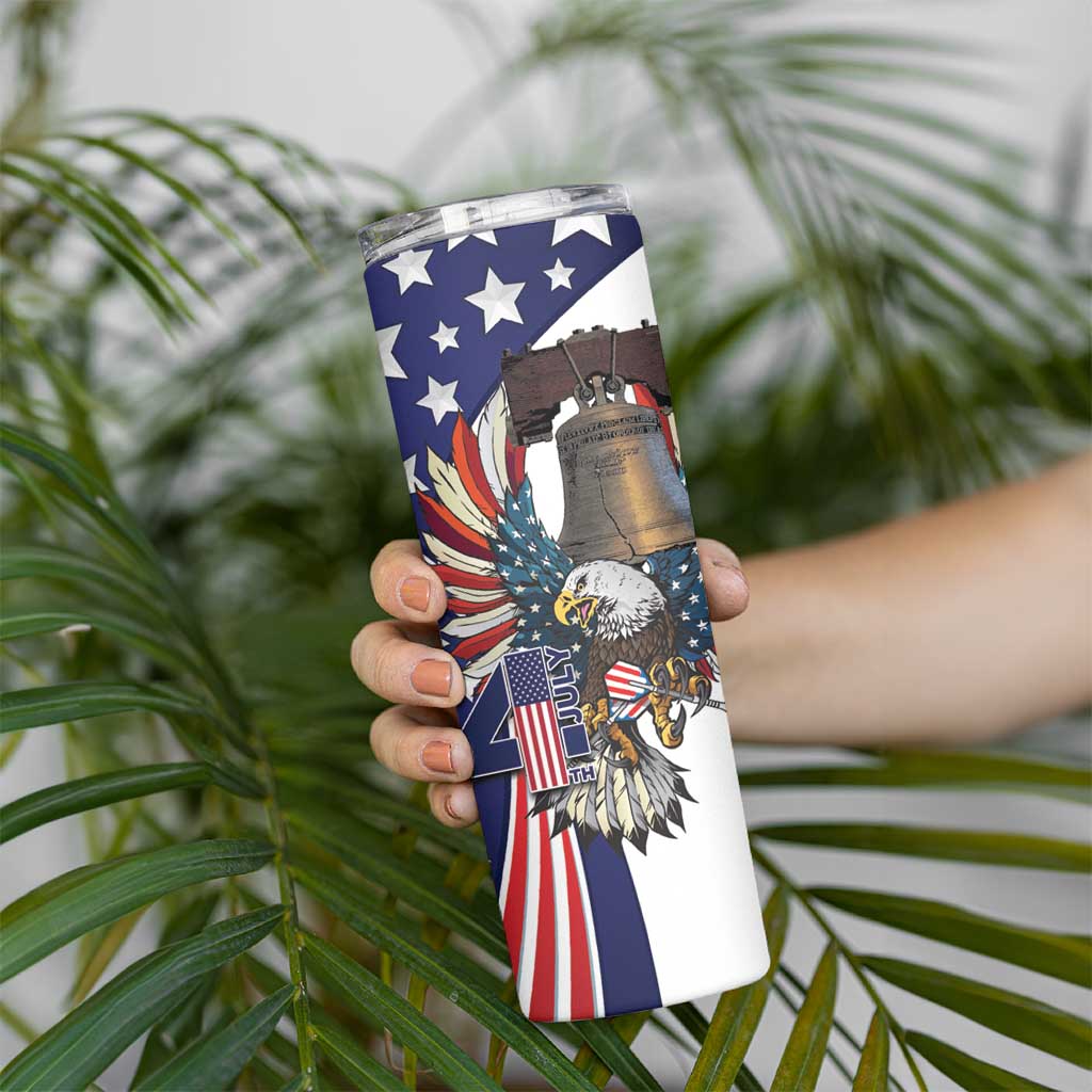Personalized USA 4th Of July Skinny Tumbler United State Eagle Liberty Bell