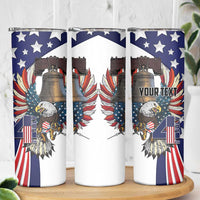 Personalized USA 4th Of July Skinny Tumbler United State Eagle Liberty Bell
