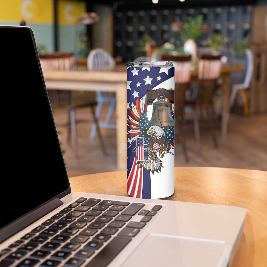 Personalized USA 4th Of July Skinny Tumbler United State Eagle Liberty Bell