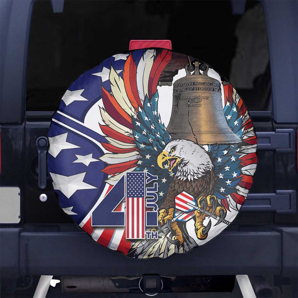 USA 4th Of July Spare Tire Cover United State Eagle Liberty Bell