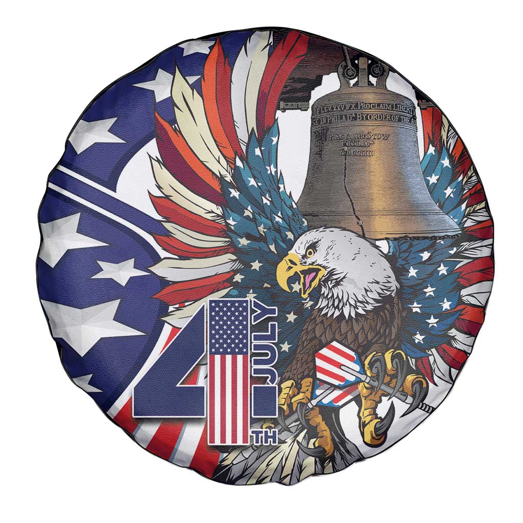 USA 4th Of July Spare Tire Cover United State Eagle Liberty Bell