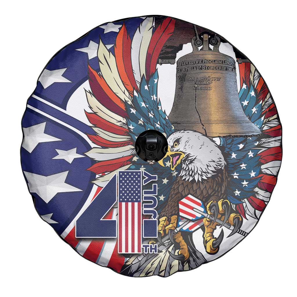 USA 4th Of July Spare Tire Cover United State Eagle Liberty Bell
