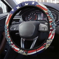 USA 4th Of July Steering Wheel Cover United State Eagle Liberty Bell