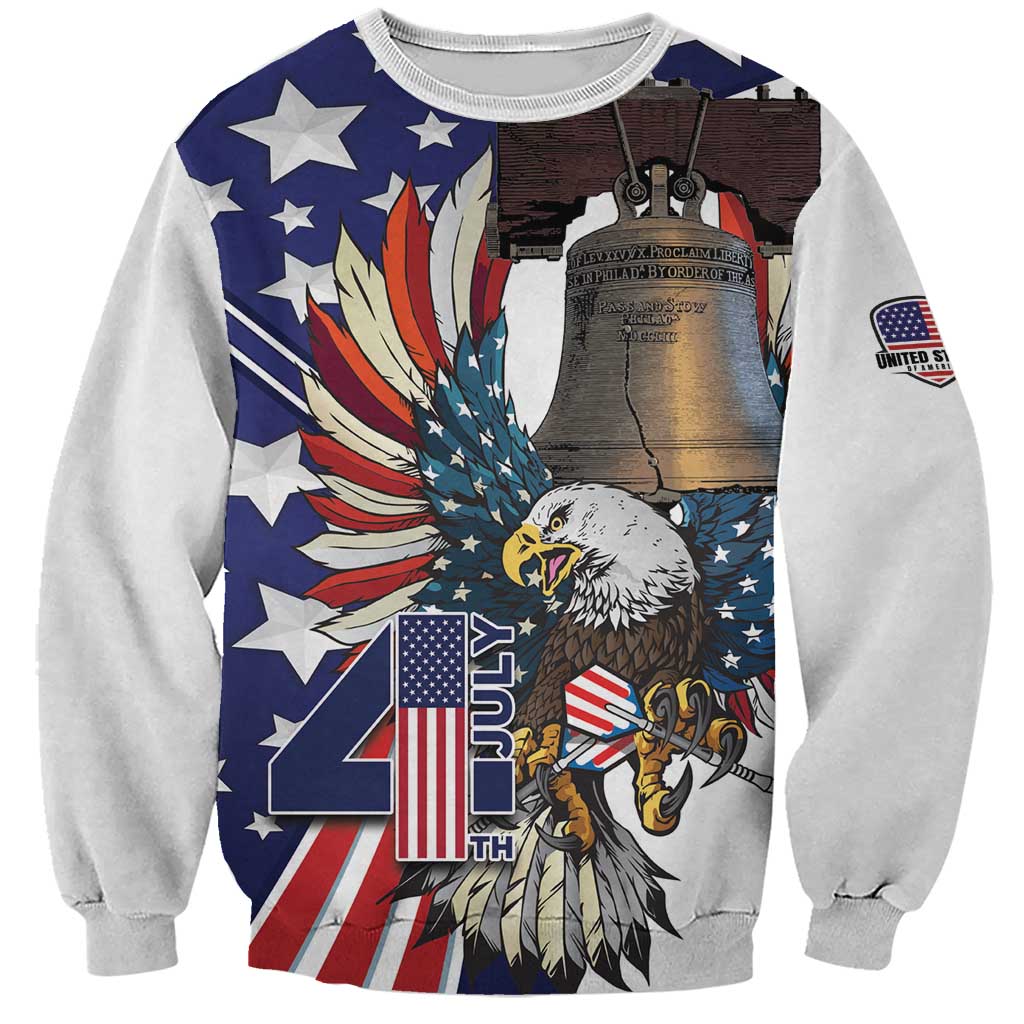 Personalized USA 4th Of July Sweatshirt United State Eagle Liberty Bell
