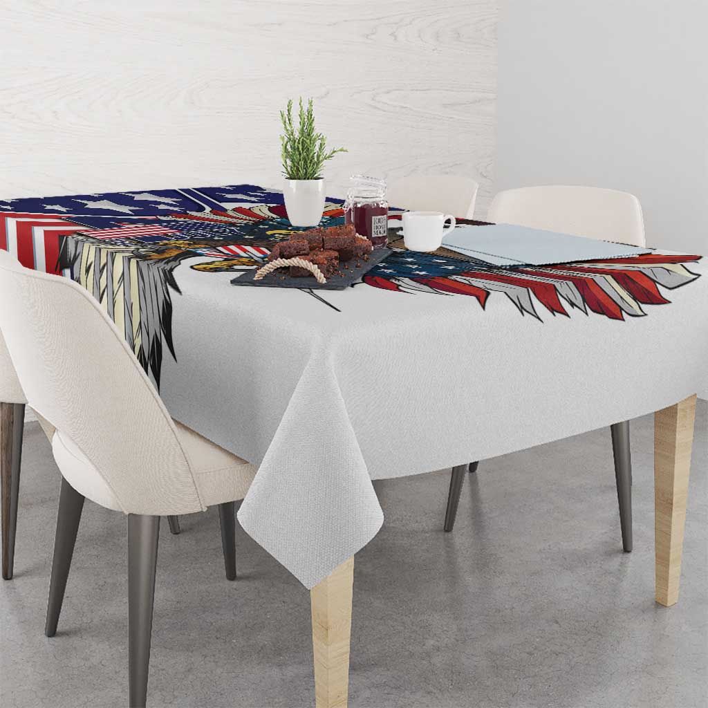 USA 4th Of July Tablecloth United State Eagle Liberty Bell