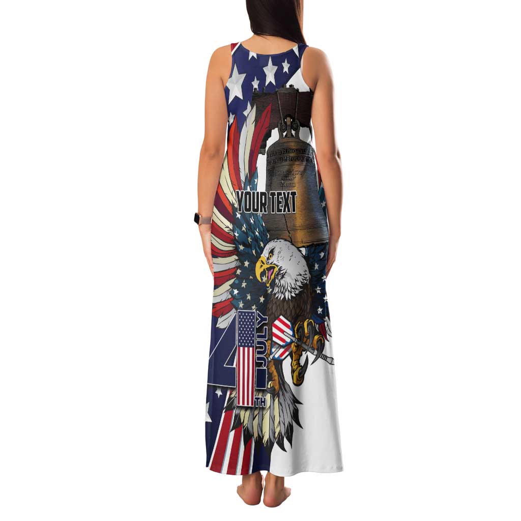 Personalized USA 4th Of July Tank Maxi Dress United State Eagle Liberty Bell