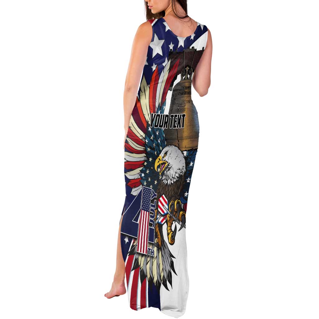 Personalized USA 4th Of July Tank Maxi Dress United State Eagle Liberty Bell