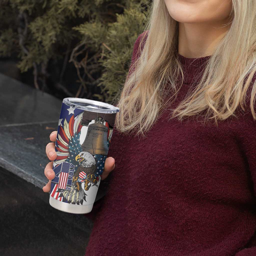 Personalized USA 4th Of July Tumbler Cup United State Eagle Liberty Bell