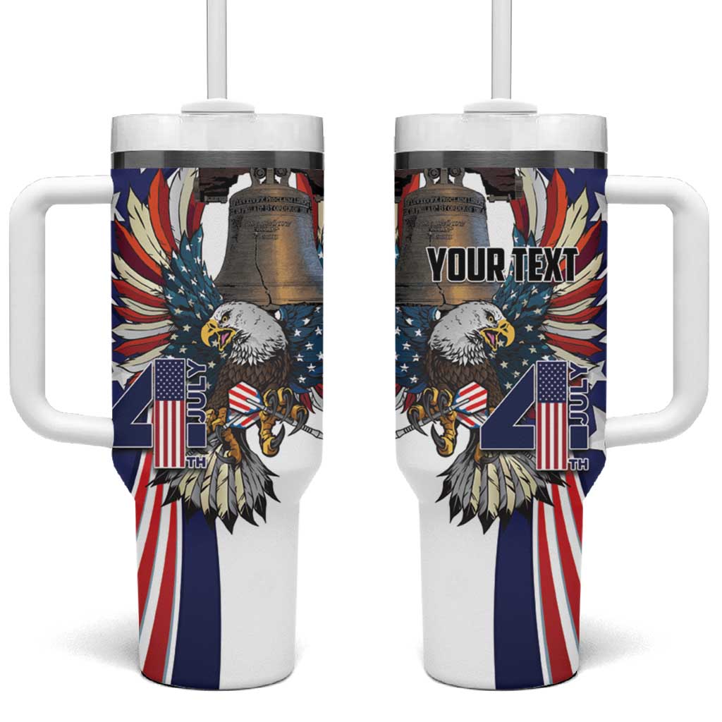 Personalized USA 4th Of July Tumbler With Handle United State Eagle Liberty Bell