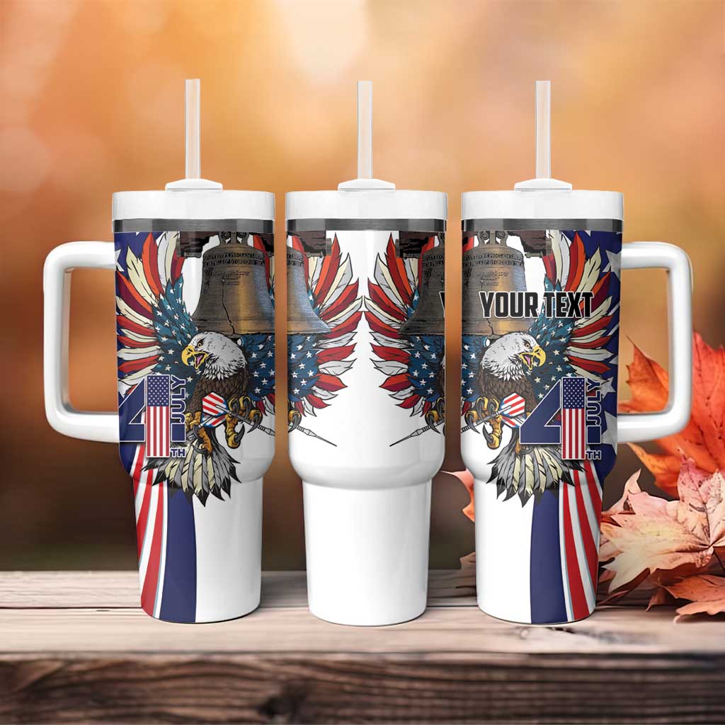 Personalized USA 4th Of July Tumbler With Handle United State Eagle Liberty Bell