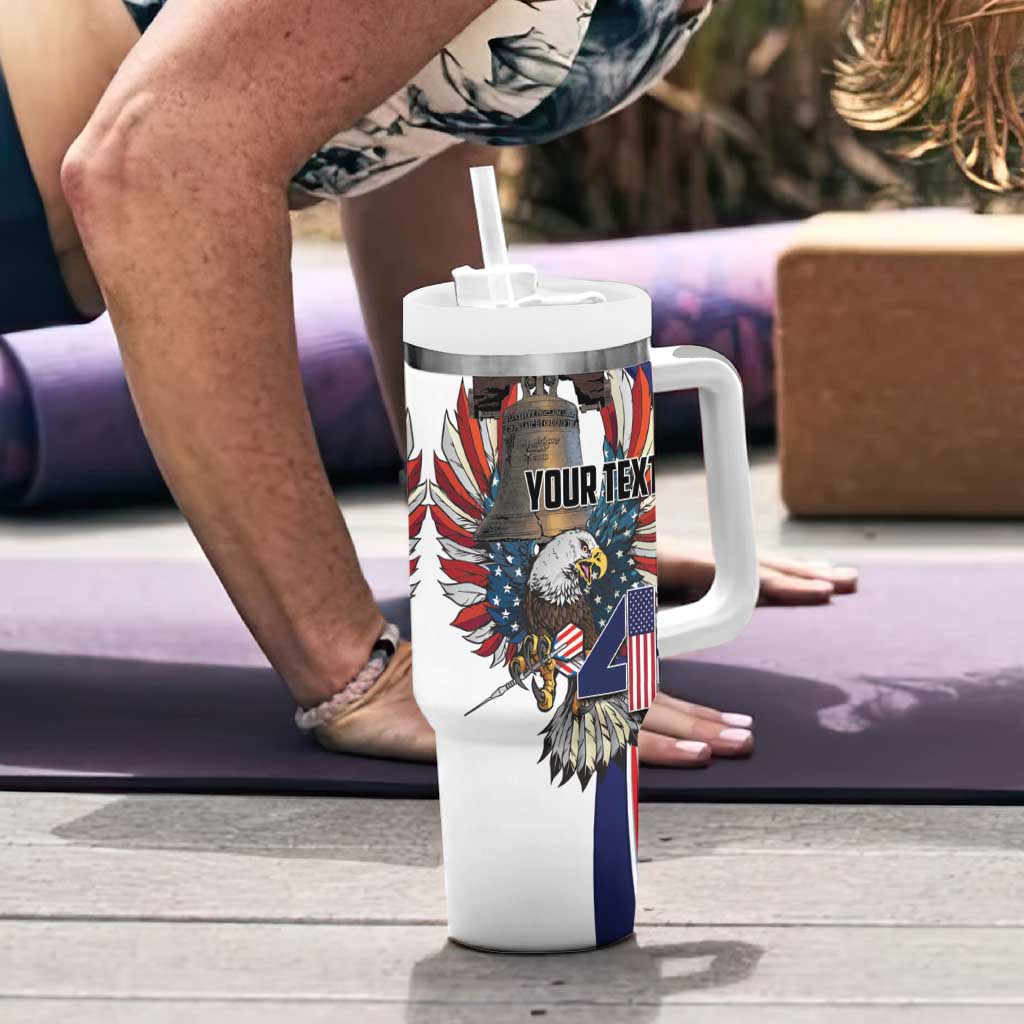 Personalized USA 4th Of July Tumbler With Handle United State Eagle Liberty Bell