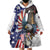 Personalized USA 4th Of July Wearable Blanket Hoodie United State Eagle Liberty Bell
