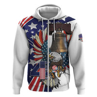 Personalized USA 4th Of July Zip Hoodie United State Eagle Liberty Bell