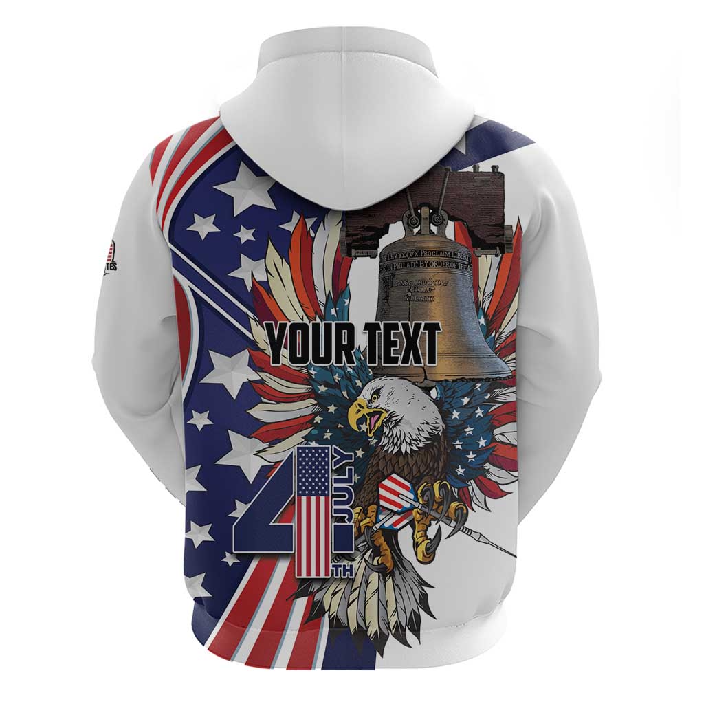Personalized USA 4th Of July Zip Hoodie United State Eagle Liberty Bell