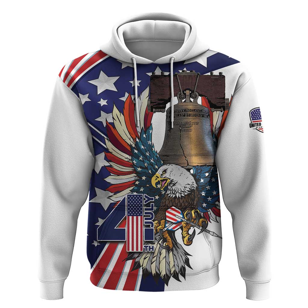 Personalized USA 4th Of July Zip Hoodie United State Eagle Liberty Bell
