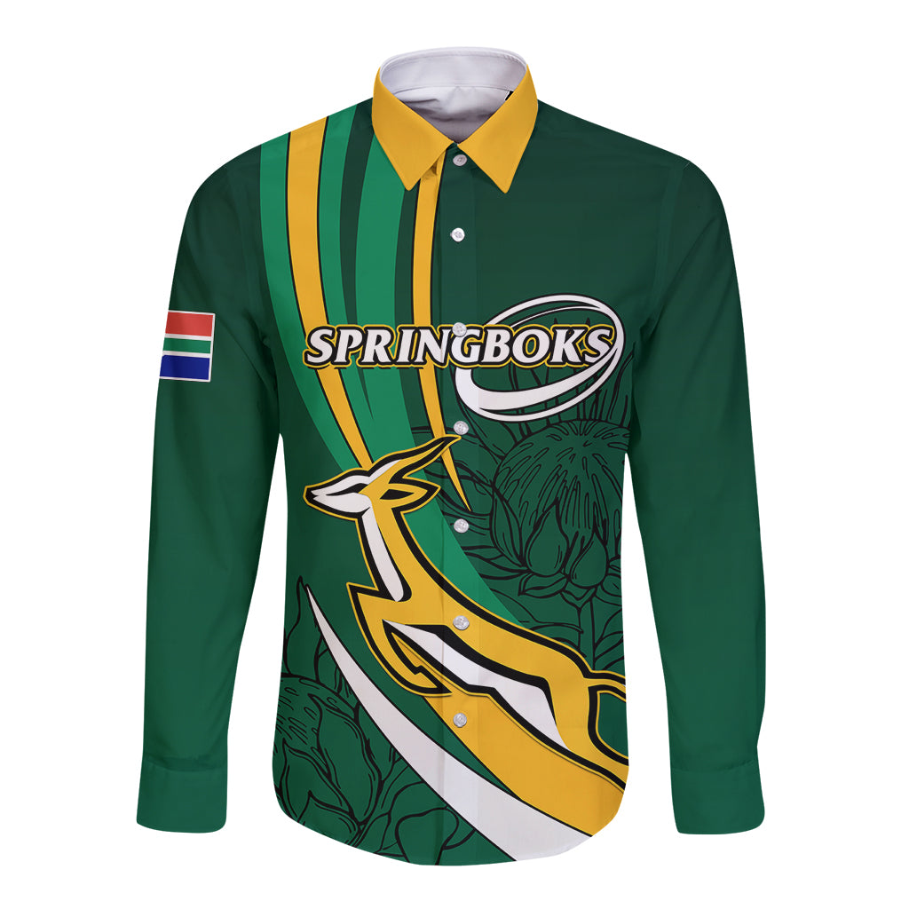South Africa Rugby Long Sleeve Button Shirt Springboks Go Champions World Cup 2023 - Wonder Print Shop