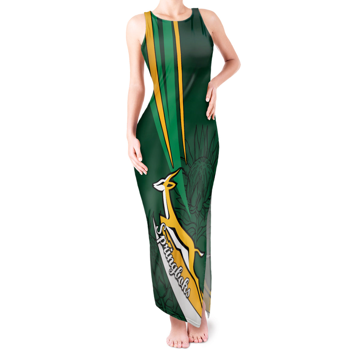 South Africa Rugby Tank Maxi Dress Springboks Go Champions World Cup 2023 - Wonder Print Shop