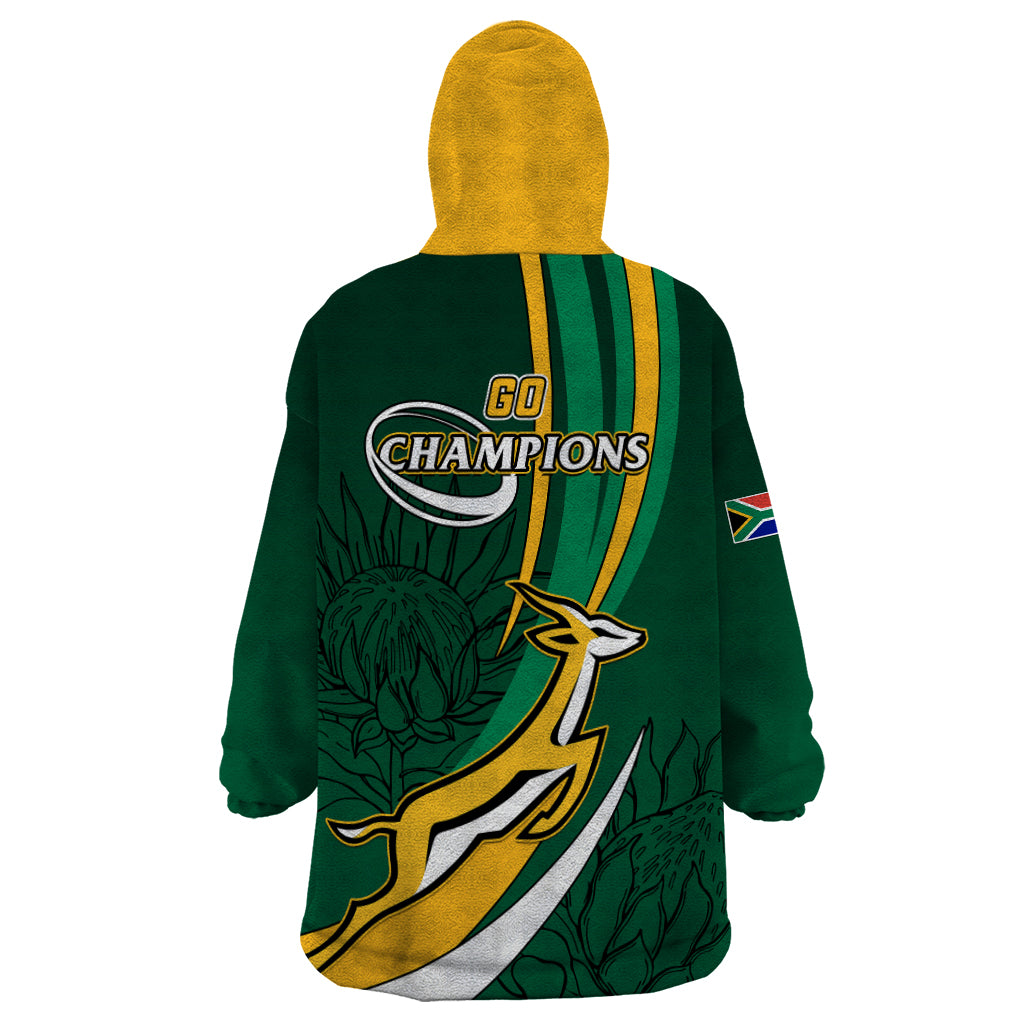 South Africa Rugby Wearable Blanket Hoodie Springboks Go Champions World Cup 2023 - Wonder Print Shop