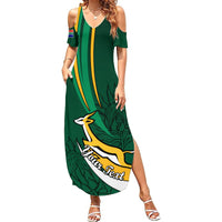 Personalised South Africa Rugby Summer Maxi Dress Springboks Go Champions World Cup 2023 - Wonder Print Shop